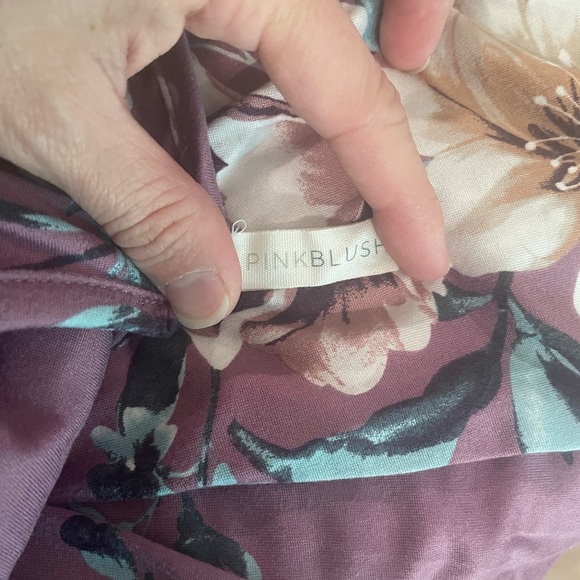 PinkBlush Maternity Dress long sleeves floral Small purple - Picture 3 of 3